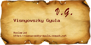 Visnyovszky Gyula névjegykártya